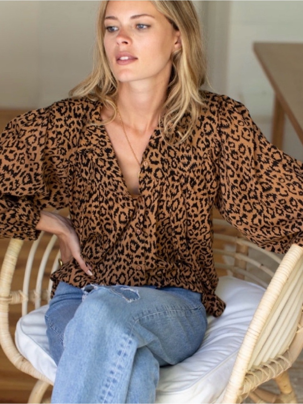 Emerson Fry Leopard Print Blouse
